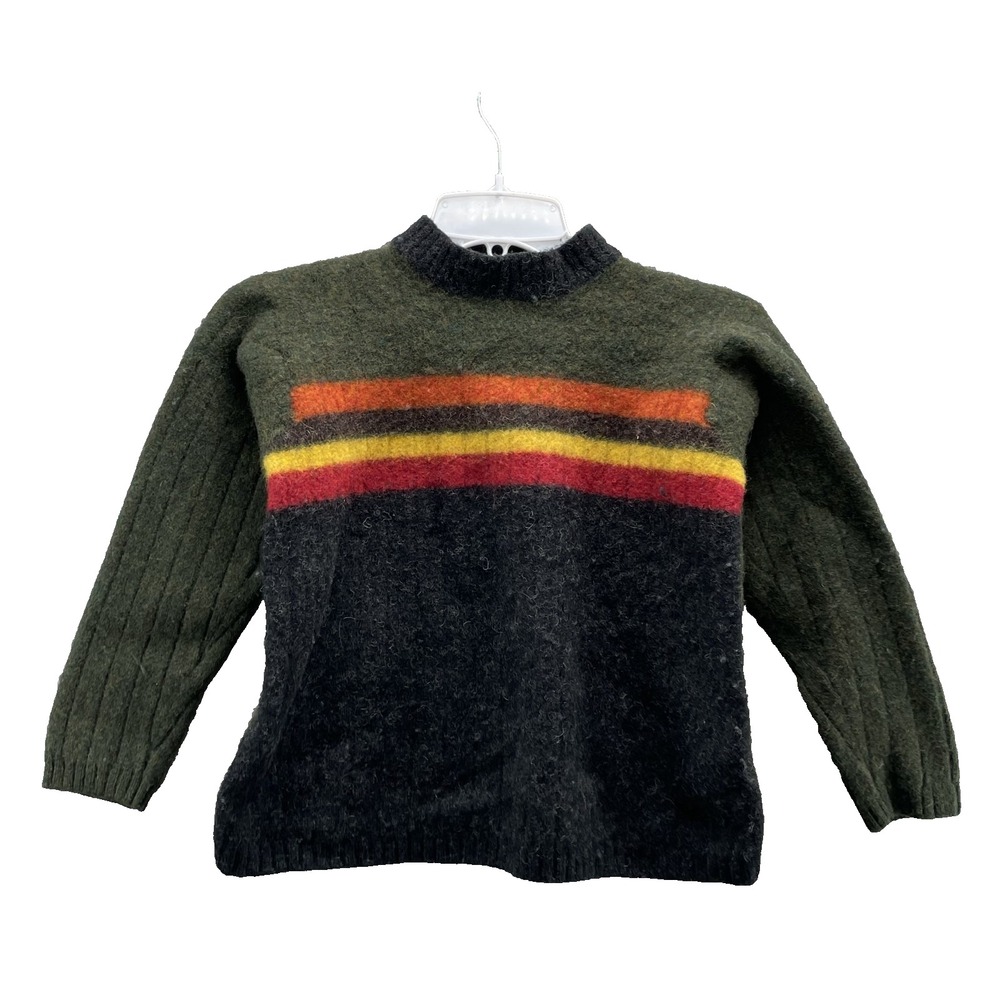 Paris Sport 100% Wool Sweater Womens XS/S Boxy Grunge Cabin Gorpcore Winter 90's